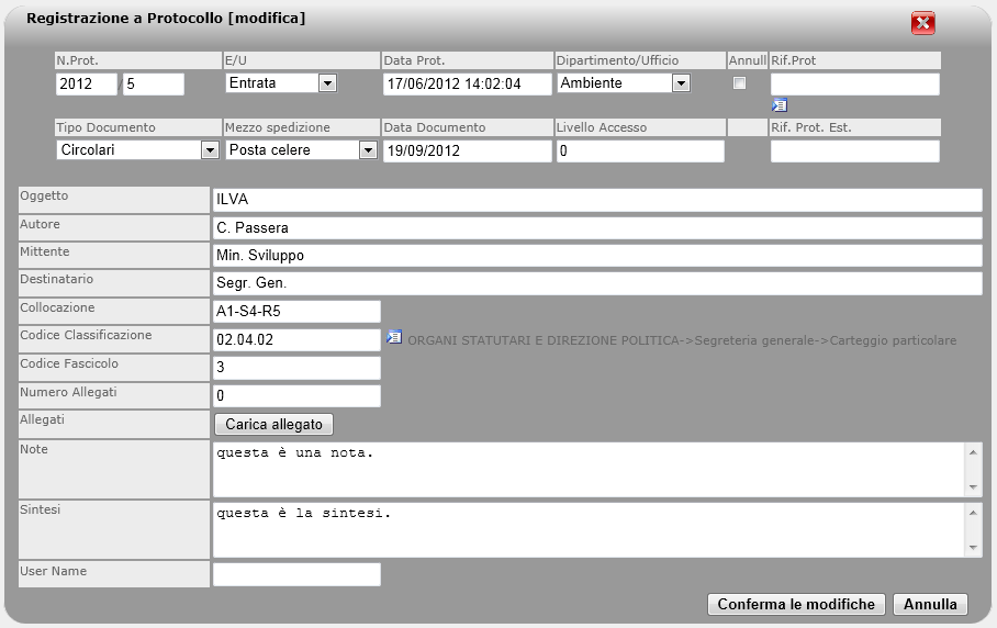 Esempio DataForm ASP.NET